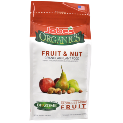 4 pound bag of Jobe's Organics fruit and nut granular plant food.