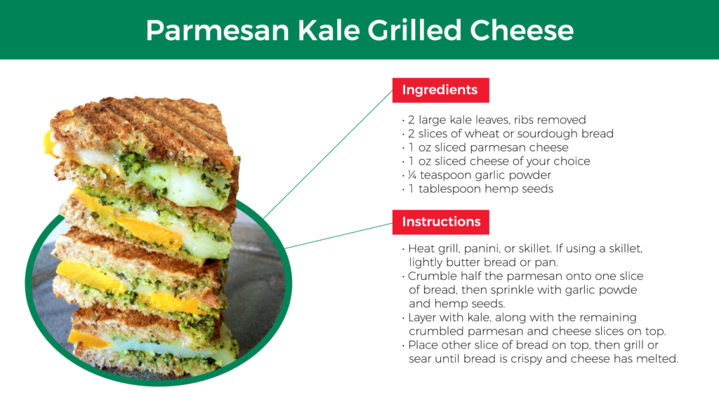 recipe for Parmesan kale grilled cheese